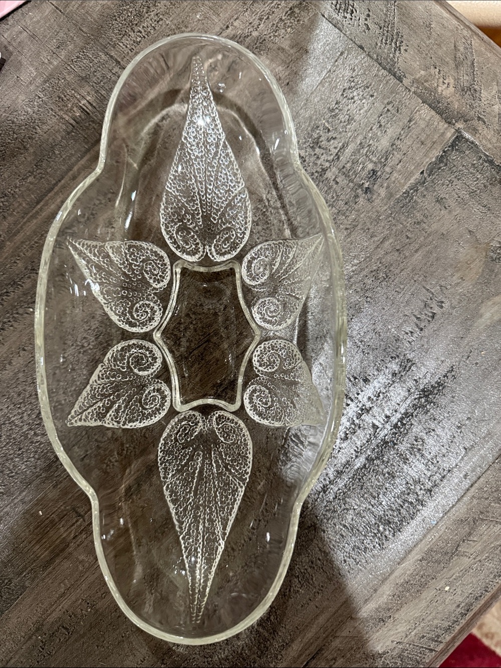 Vintage Clear Pressed Glass Dish